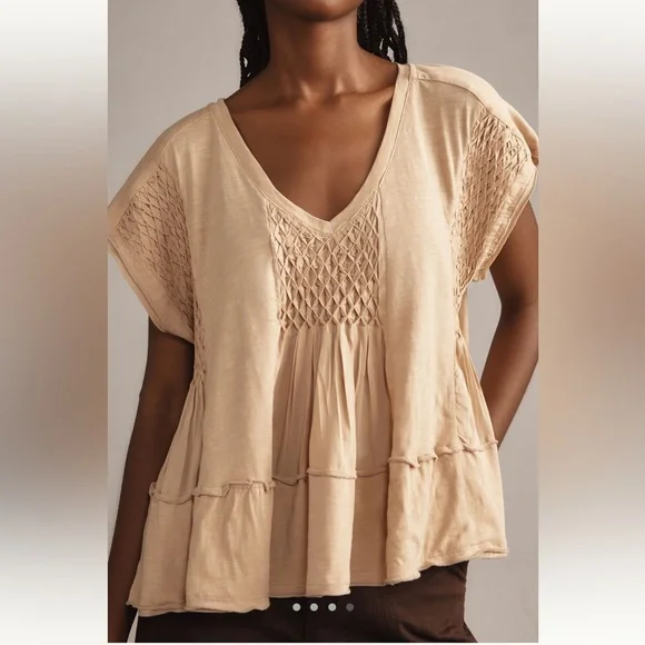 Anthropologie White Textured Blouse - Picture 2 of 4